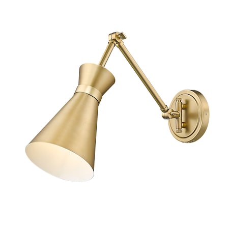 Z-Lite Soriano Wall Sconce, 1-Light, 6.25 In.W x 27 In.L x 6.25 In.H, Modern Gold/Modern Gold 351S-MGLD